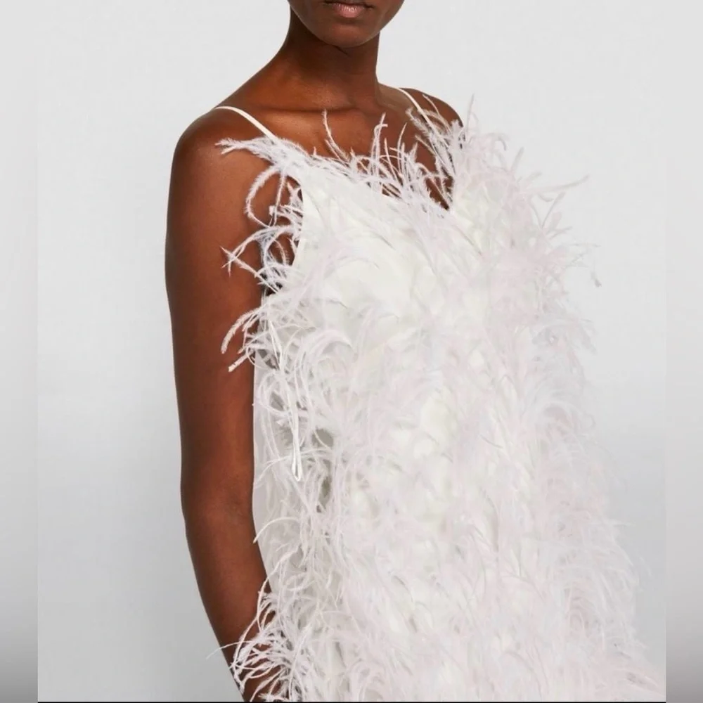 cult gaia White Feathered Mini Dress - Picture 7 of 7